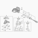 Shimano SM-SH20 SPD-SL cleat spacer and fixing bolt set for precise bike pedal cleat installation and adjustment.