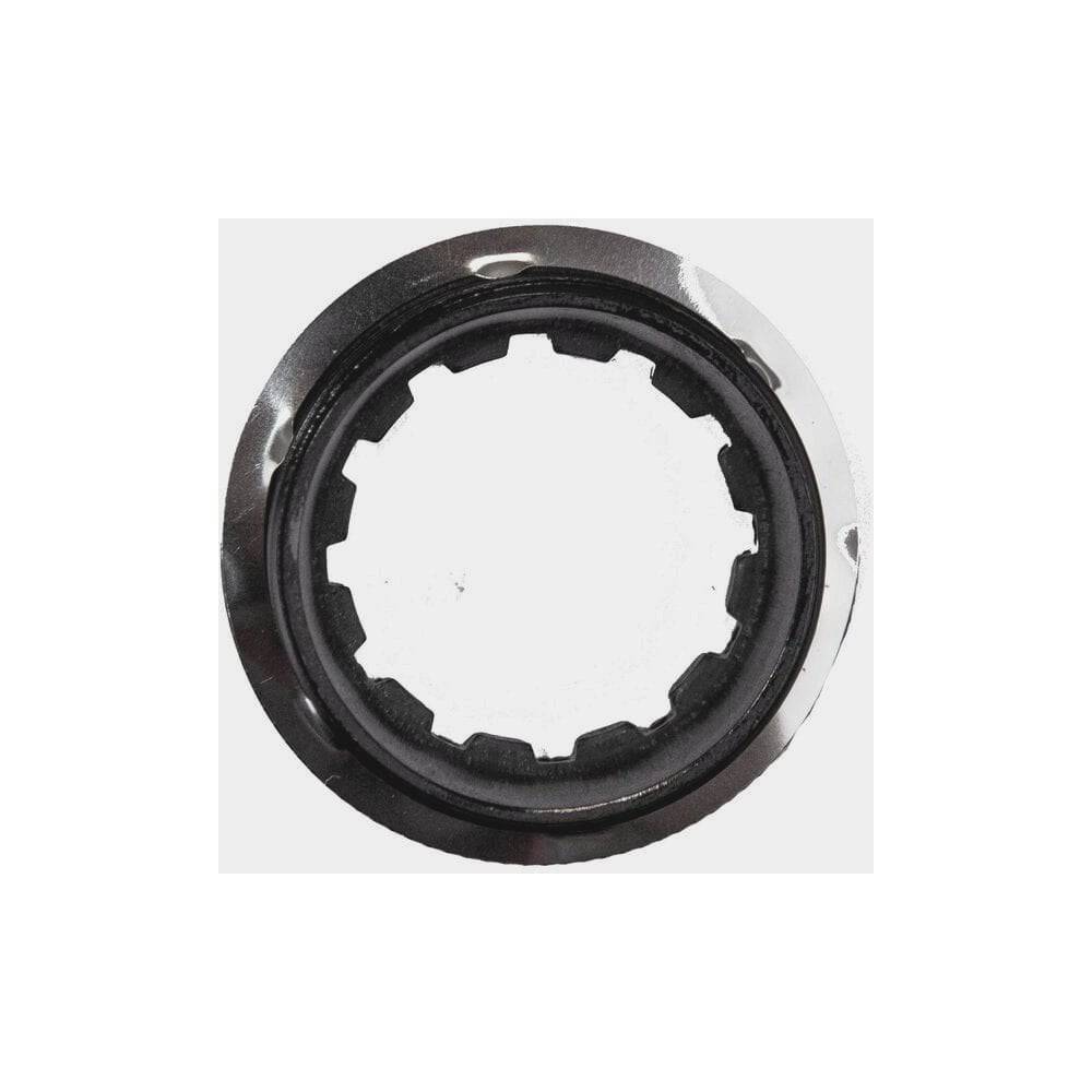 Shimano Spares CS-9000 lock ring spacer for 11-speed cassette installation, close-up of metal component on white background.