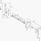 Shimano FC-M640 gear fixing bolt set, M8 x 8.5mm, four replacement components for bike cranksets.