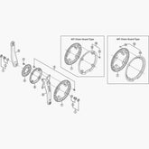 Shimano FC-M552 double gear fixing bolt set with four M8 x 8.5mm bolts for bicycle component assembly.