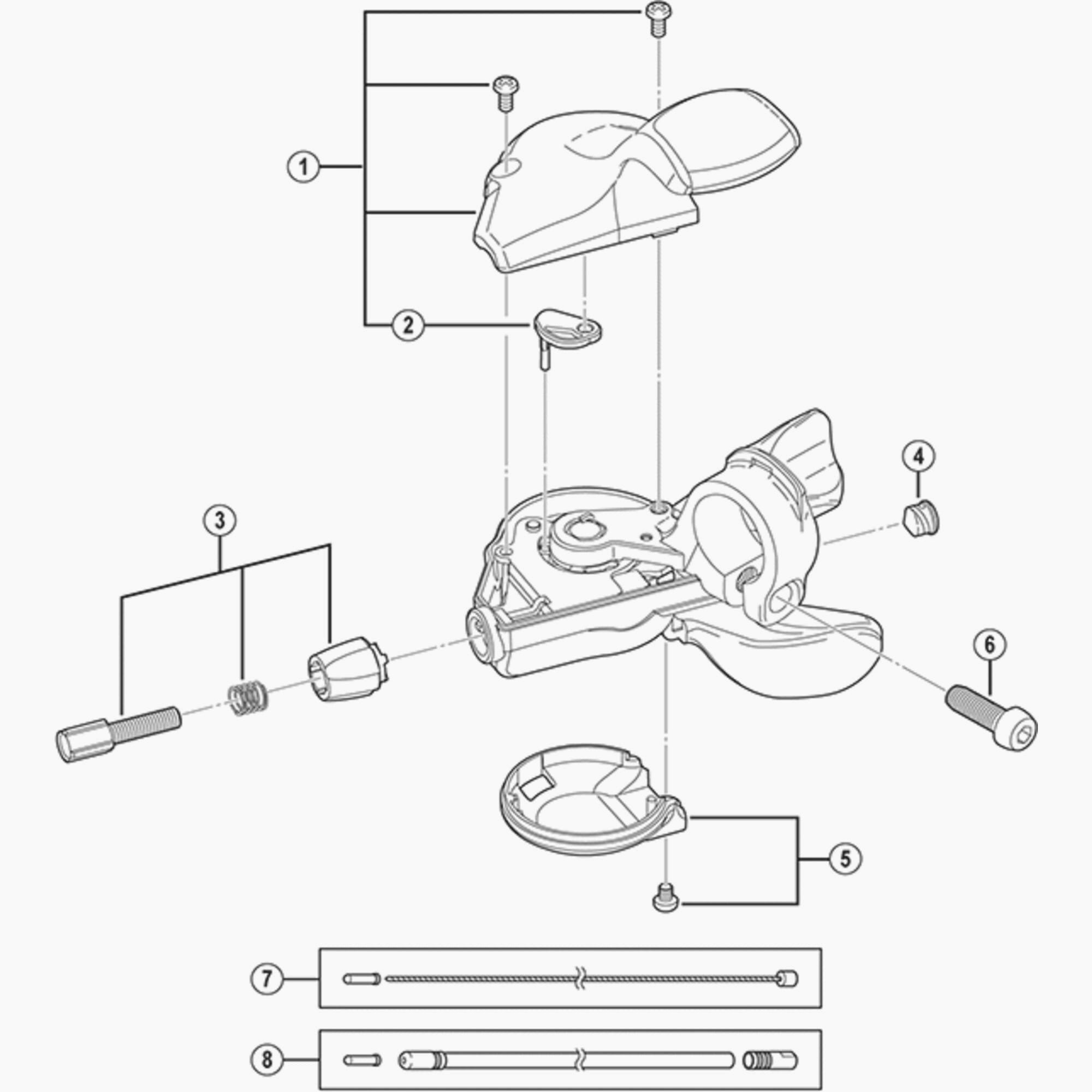 Shimano SL-S503 indicator unit replacement part in black for precise gear shifting on bicycle components.