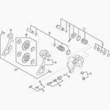 Shimano RD-9000 rear derailleur stroke adjusting screws and plate replacement parts for bike components.