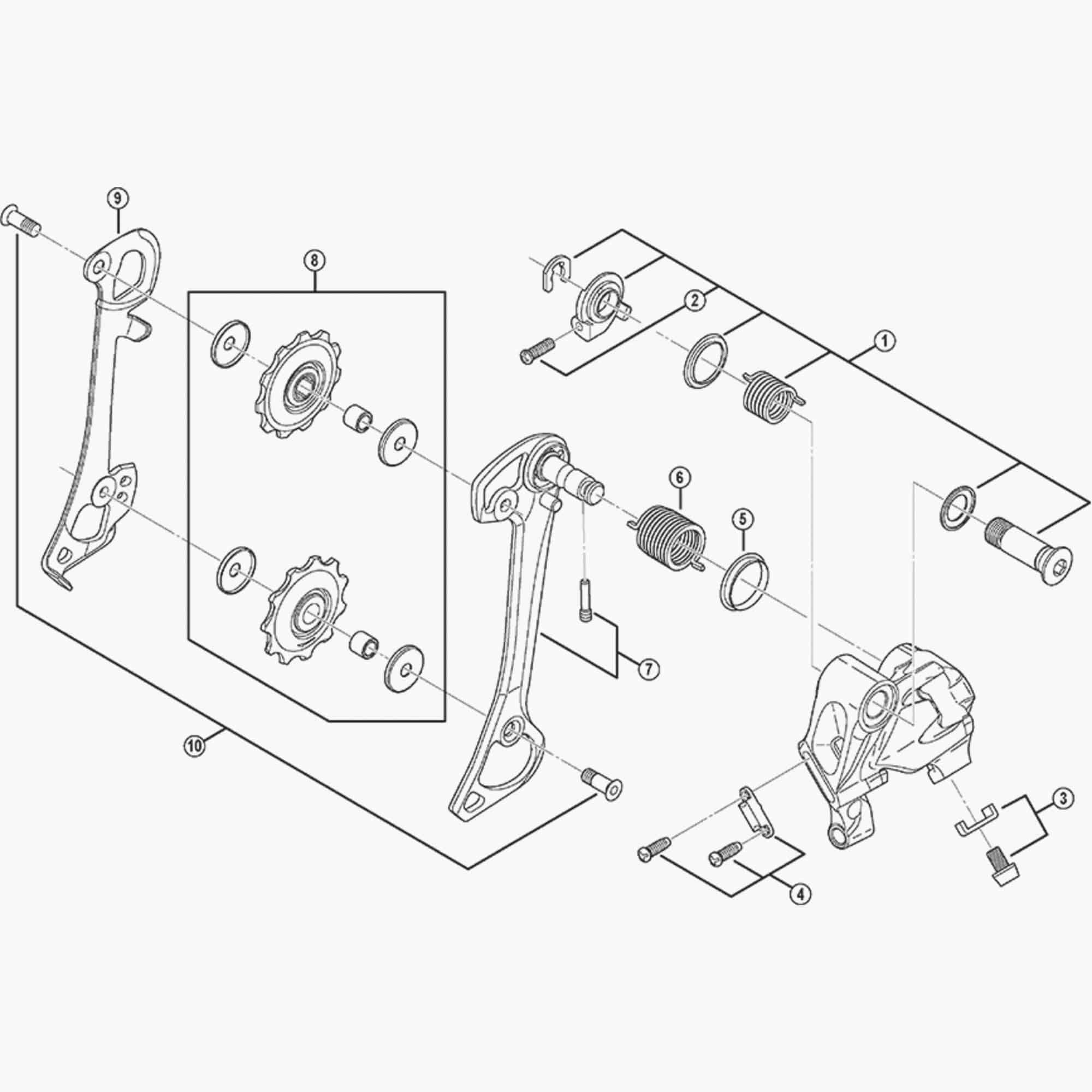 Shimano RD-T670 rear derailleur outer plate assembly for bike components, replacement part for derailleur spares