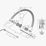 Black Shimano WH-RS21-CL-R replacement spoke, 304mm, for bike wheel components, genuine Shimano spare part.