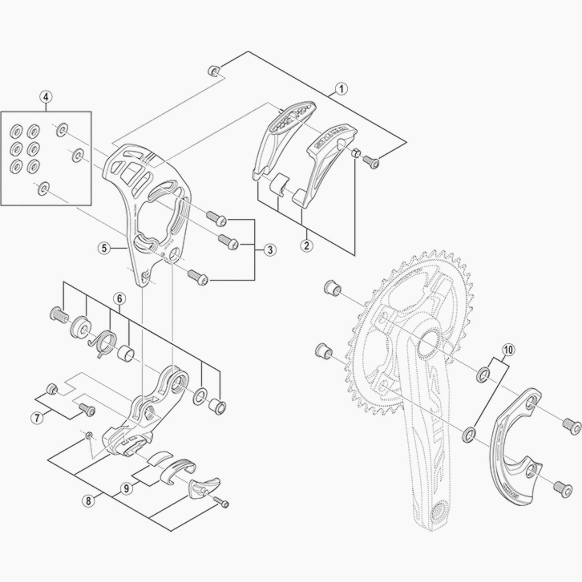Shimano SM-CD50 lower guide unit replacement part for smooth shifting, shown in a close-up image of bicycle component.