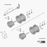 Shimano Spares DH-2R30-E left hand cone for hub maintenance, M11 x 12mm replacement component for bicycle hubs.