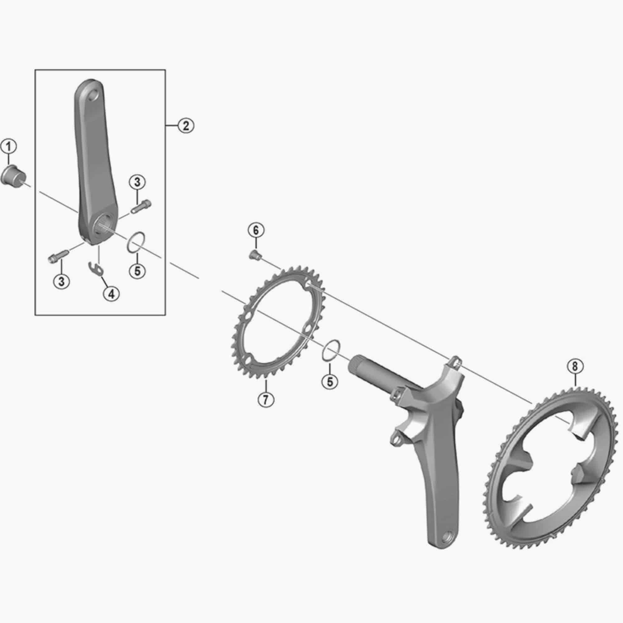 Shimano FC-6800 crank arm fixing bolt, genuine bike component for Shimano crankset maintenance and replacement.