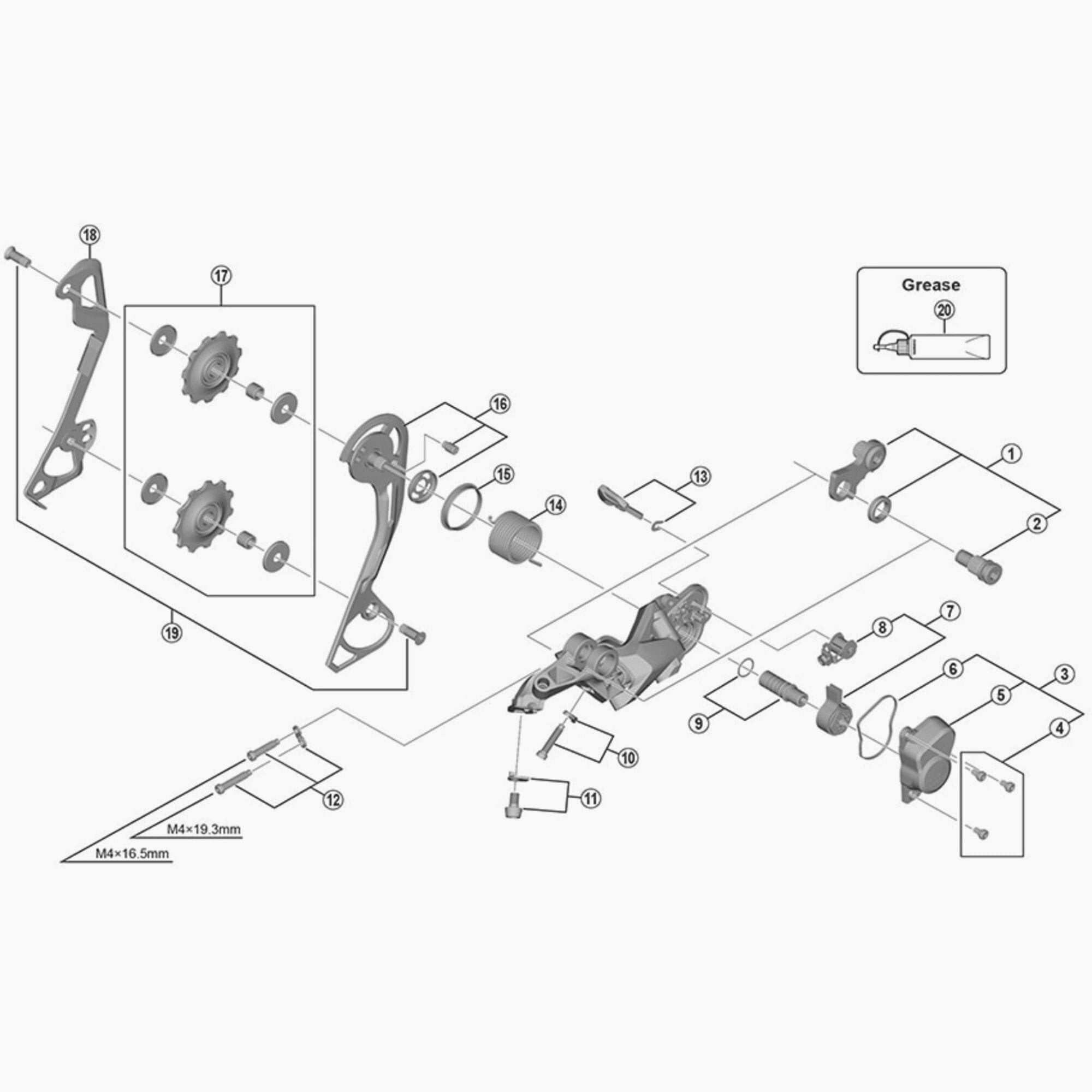 Shimano RD-M610 SGS rear derailleur inner plate replacement part for bicycle components, showing the metallic component.