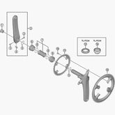 Shimano FC-9000 crank arm fixing bolt B-Type 16mm, genuine replacement part for bicycle components.