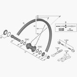 Shimano Spares HB-M618 right hand lock nut for bike hub repair and upgrade, metal component on a bicycle wheel.