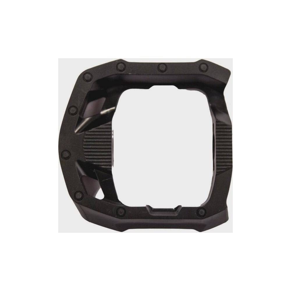 Shimano Spares PD-MT50 left pedal cage replacement for mountain bike pedals, showcasing durable metal construction and attachment points.