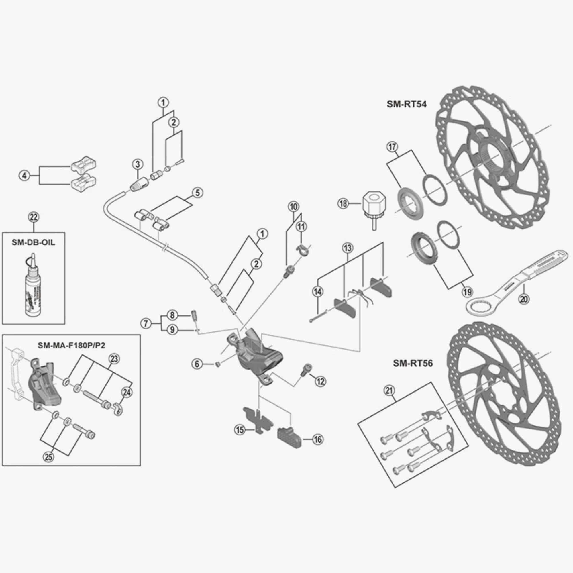 Shimano BR-M596 connecting bolt unit for MTB brake systems, genuine spare part, metal component with threading and bolt head.