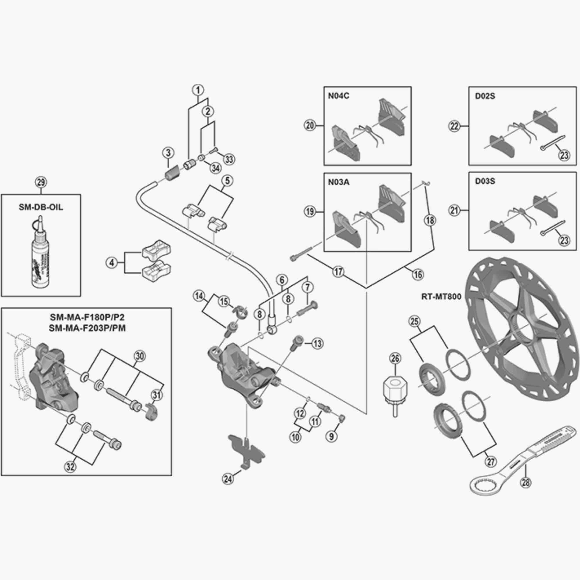 Shimano Brm785 Pad Axle&Snap Ring Spares & Accessories