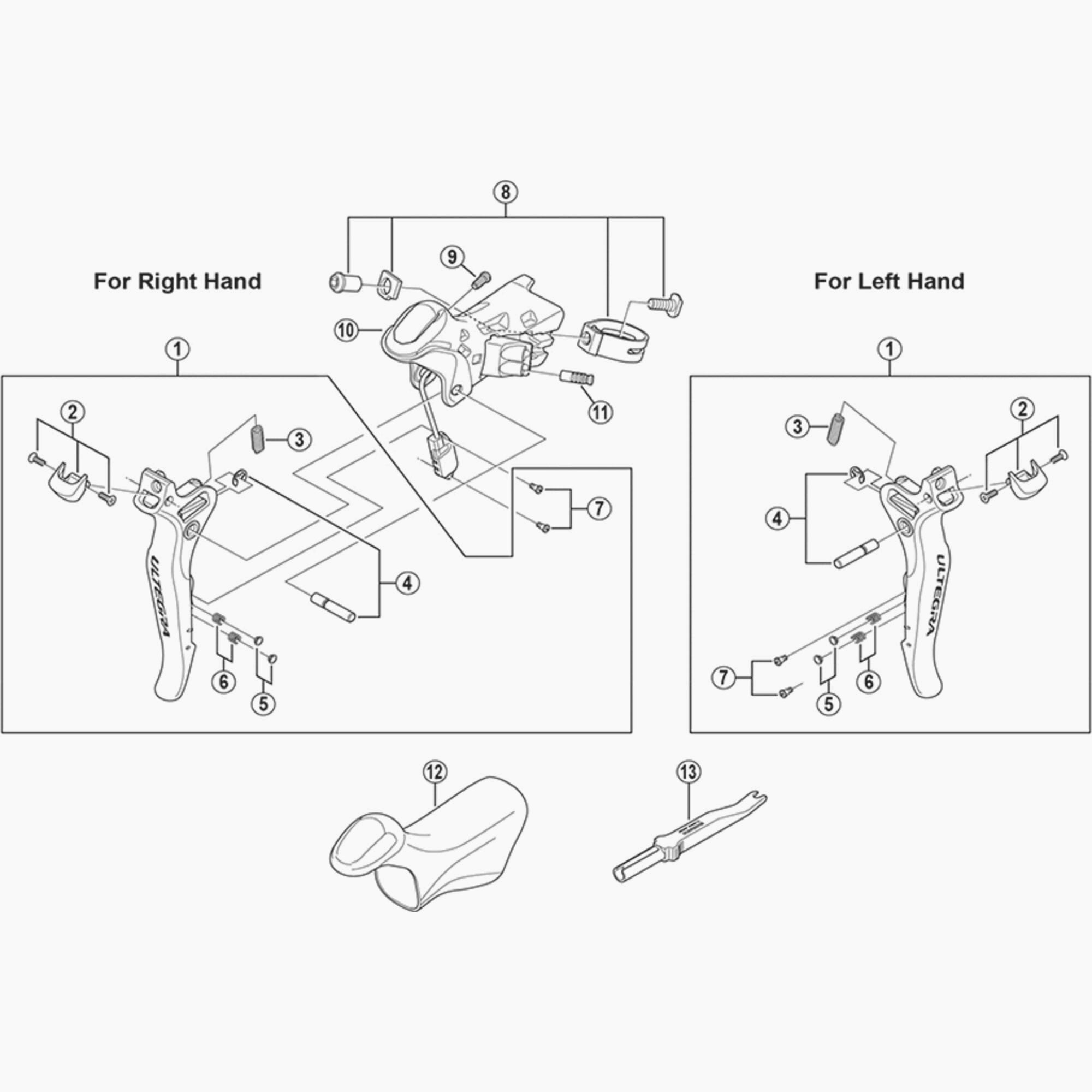 Shimano Spares ST-6870 clamp band unit for 23.8-24.2mm bike frames, bicycle component for secure frame attachment.