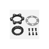 Shimano SM-RTAD05 6-bolt rotor to center-lock hub disc brake adapter for bike components, black and metal finish.