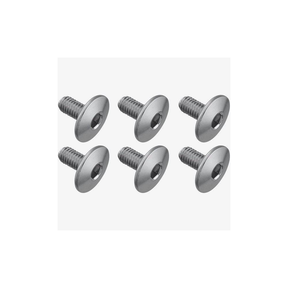 Shimano SPD-SL cleat bolts, 10mm, 6-pack, replacement cycling components for secure pedal attachment.