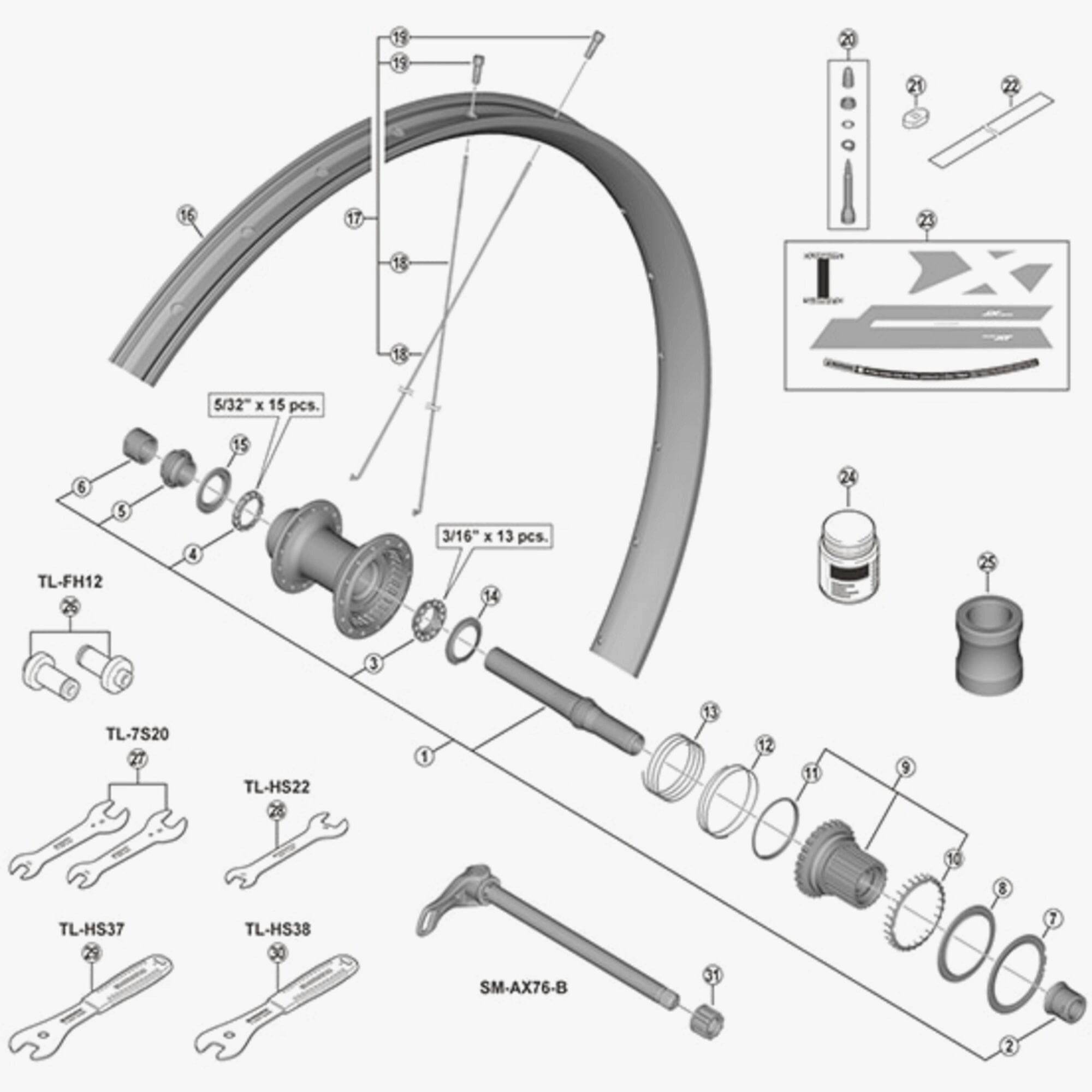 Shimano WH-M9000 replacement spoke nipple for wheel maintenance and repair, compatible with Shimano wheel components.