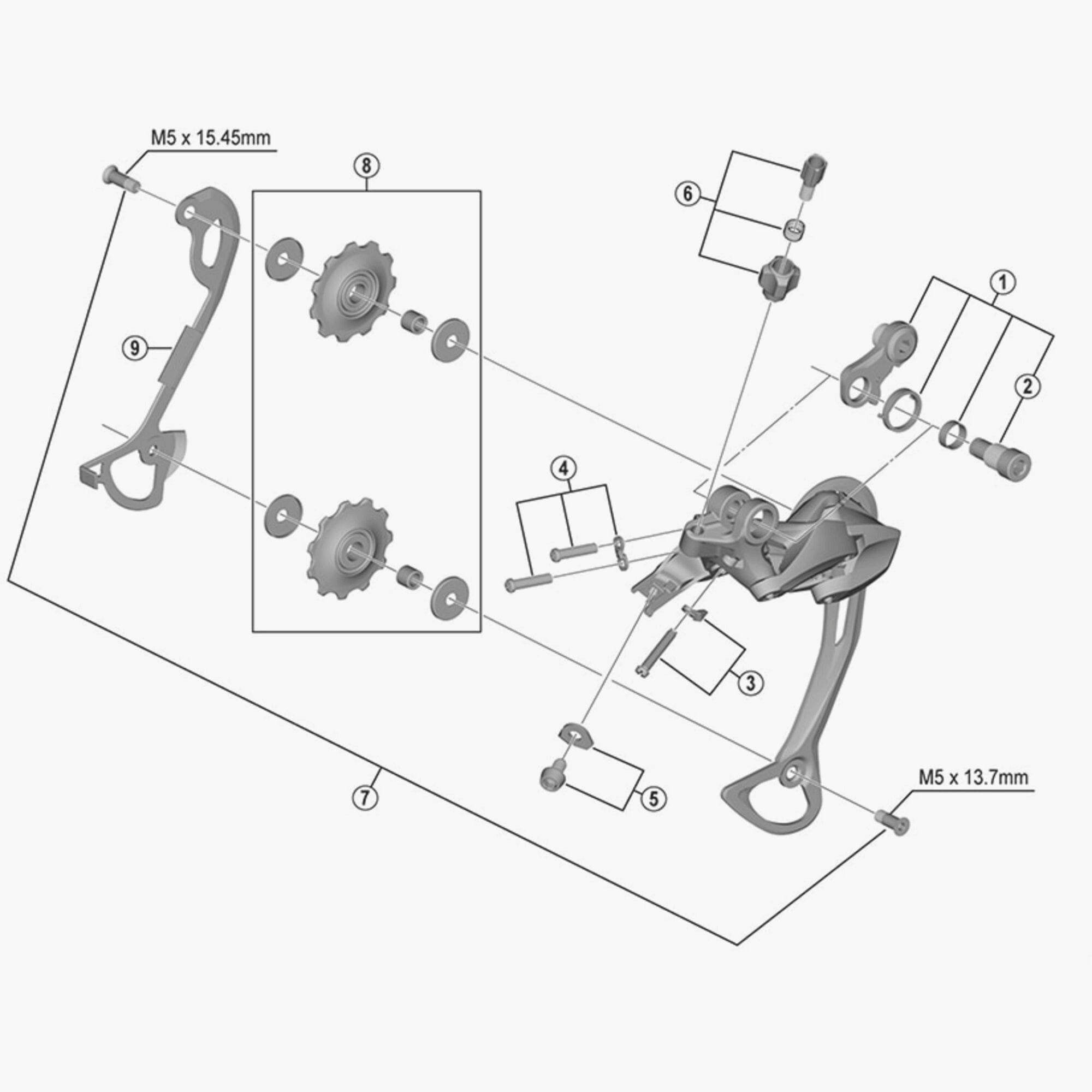Shimano RD-M3000 rear derailleur B-Axle unit replacement component for bicycle gear shifting.