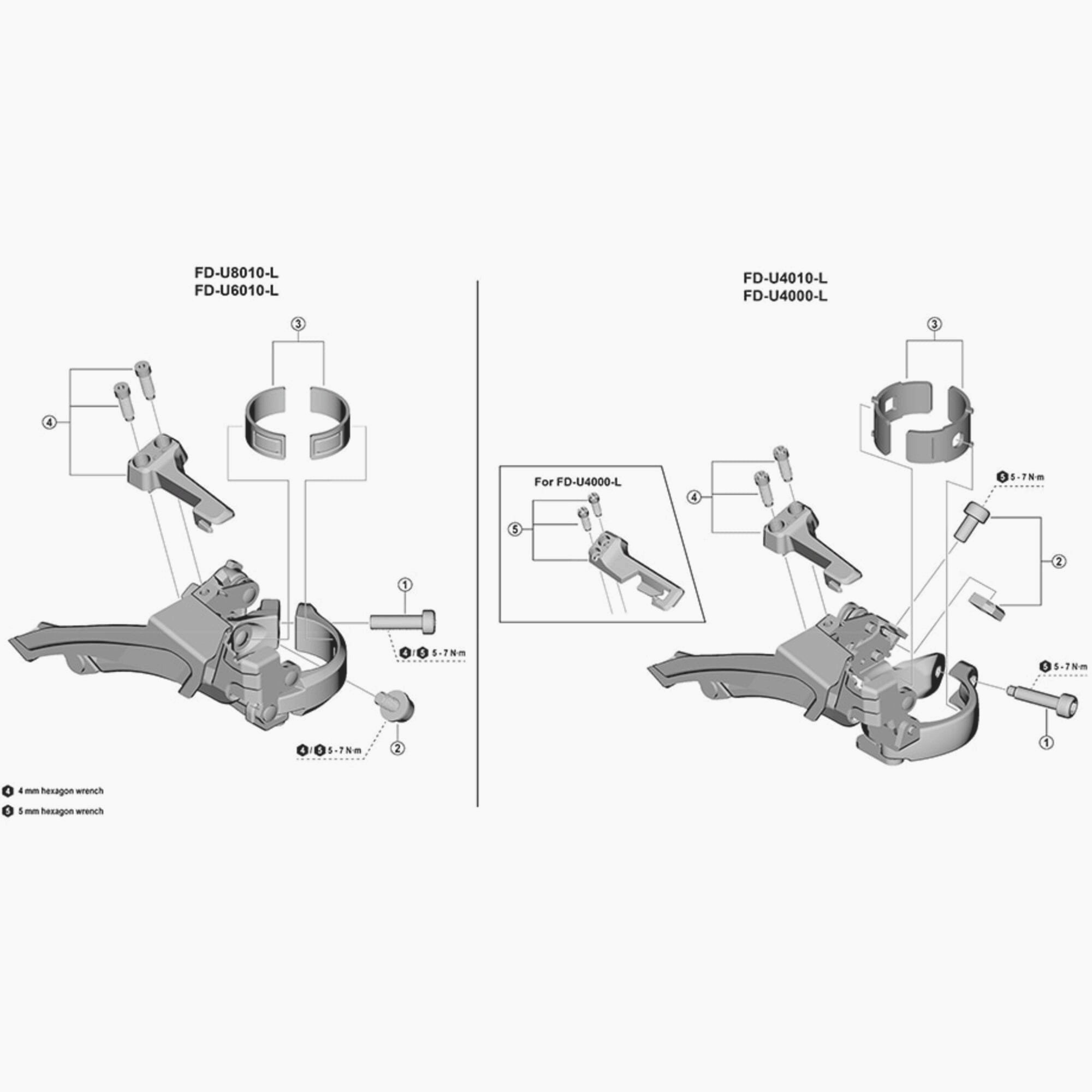 Shimano FD-M3000 clamp band adapter for 31.8mm front derailleur replacement part, showing metal component and mounting mechanism.