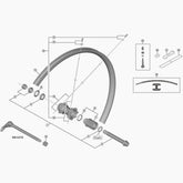 Shimano WH-M8000-TL275 spokes, 281.5 mm, genuine replacement components for wheel repair.