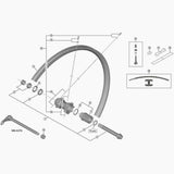 Shimano WH-M8000-TL275 spoke, 281.5 mm, genuine replacement component for wheel repair, part of Shimano Spares bicycle components.