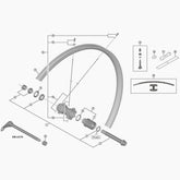 Shimano WH-M8000-TL-29er replacement spoke 300mm for wheelset maintenance, showcasing a metal spoke with threading and black finish.