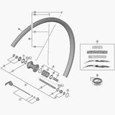 Shimano WH-RS010 left hand spoke, 288mm, for wheel maintenance, replacement component for Shimano bicycle wheels.