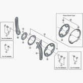 Shimano FC-M4000 crank arm fixing bolt, genuine replacement component for bike cranksets, shown on a white background.