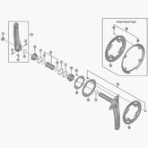 Shimano FC-M4000 chain guard with fixing bolts, genuine replacement component for bicycle drivetrain protection.