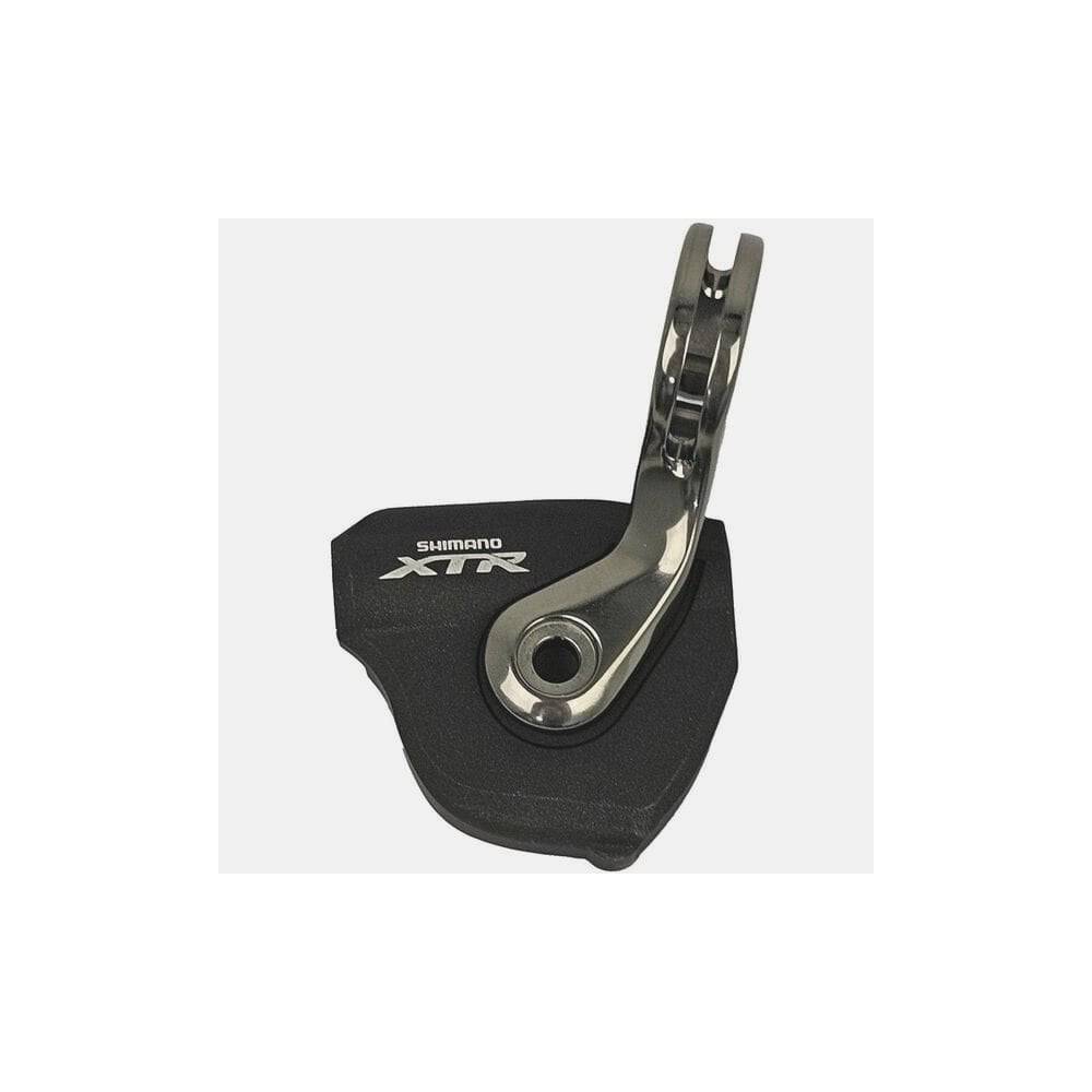 Shimano SL-M9000 left hand cover replacement part for shifter components, showing the black plastic cover with branding.
