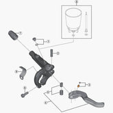 Shimano M9000 series right hand brake lever unit for bicycle component replacement, showing detailed lever and branding.