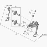 Shimano RD-M4000 SGS rear derailleur inner plate replacement spare component for bike gears.