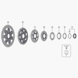 Shimano CS-M9000 11T sprocket replacement part for smooth gear shifting, showing metal gear teeth and component details.