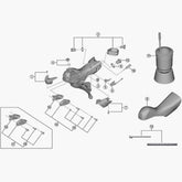 Shimano ST-RS685 right-hand shift lever cable guide replacement component for bicycle gear shifters.