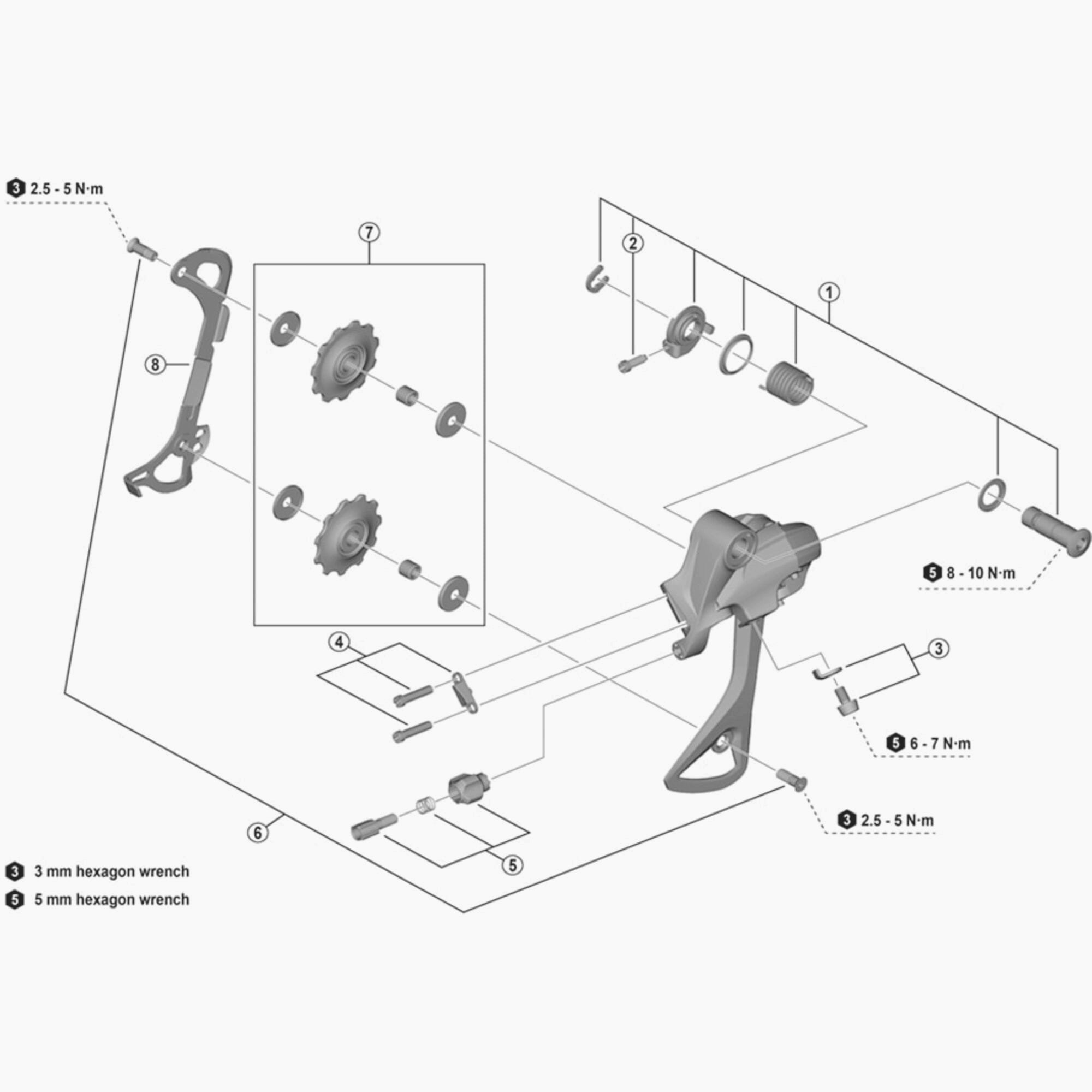Shimano RD-T4000 rear derailleur cable fixing bolt and plate replacement parts, close-up of components for bike gear maintenance.