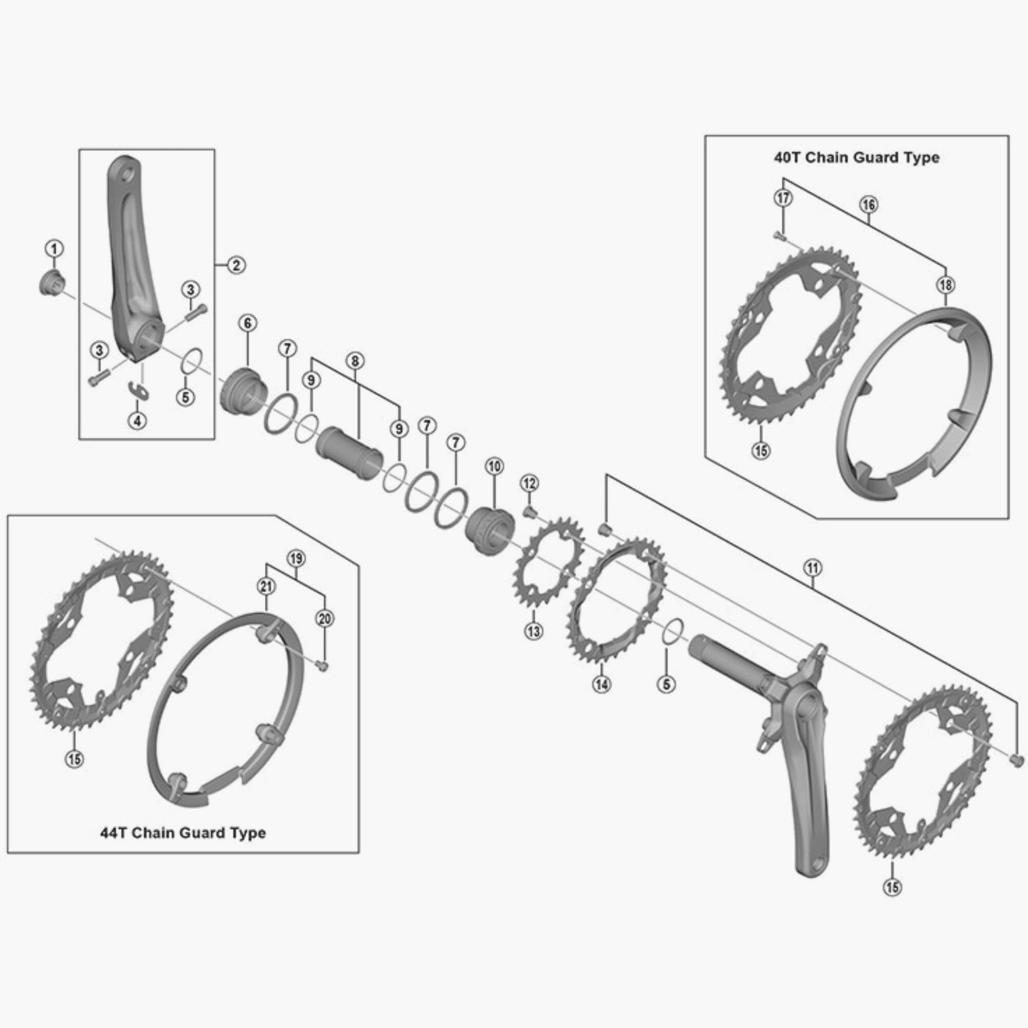 Shimano FC-M391 double gear fixing bolt and nut set, M8 x 8.5mm, pack of 4, bike component spare parts