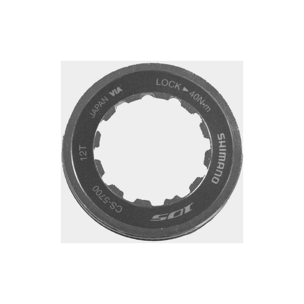 Shimano CS-5700 lock ring and spacer for 12T top gear cassette replacement, bicycle component spare part.