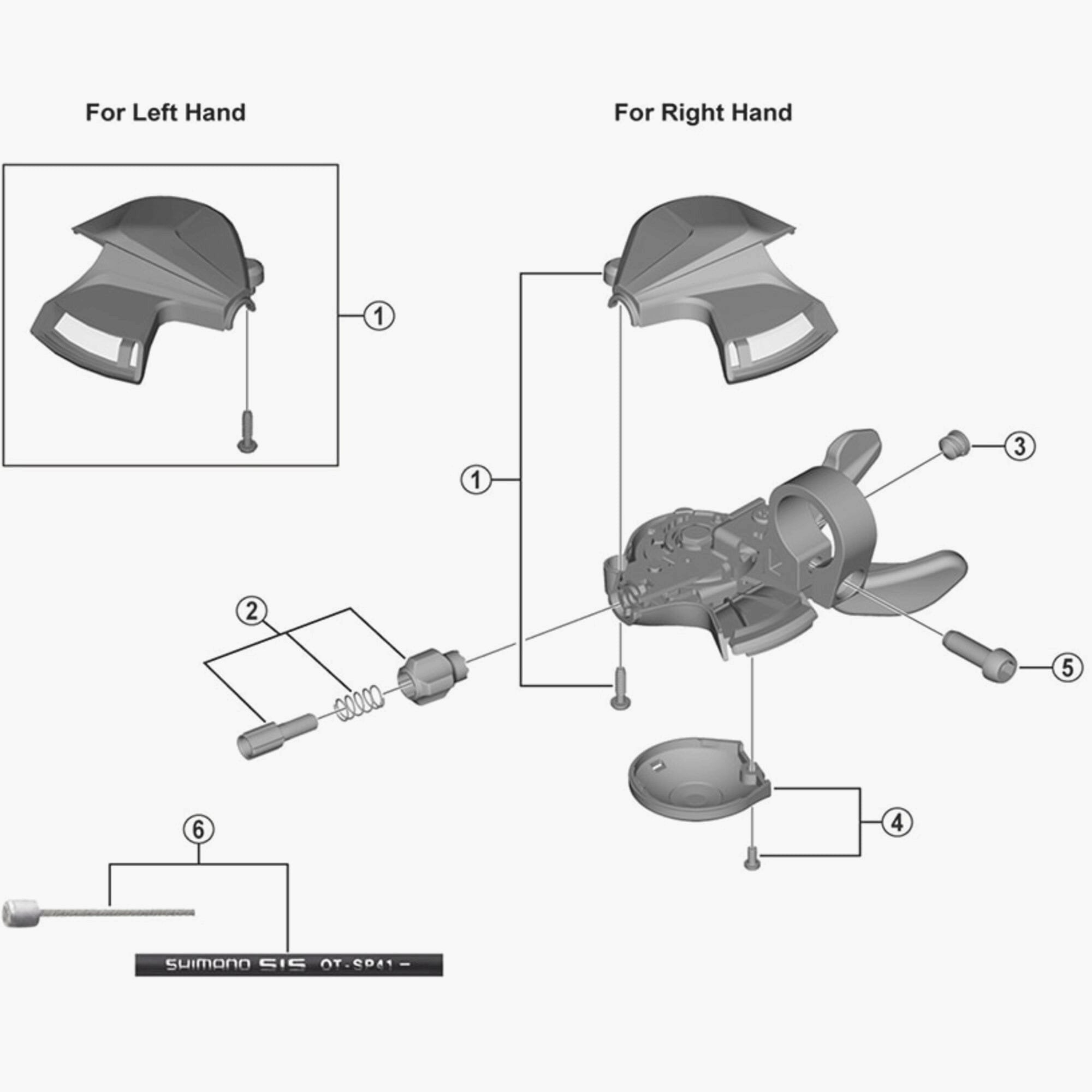 Shimano SL-M310 main lever cover with fixing screw, replacement component for bike gear shift levers.