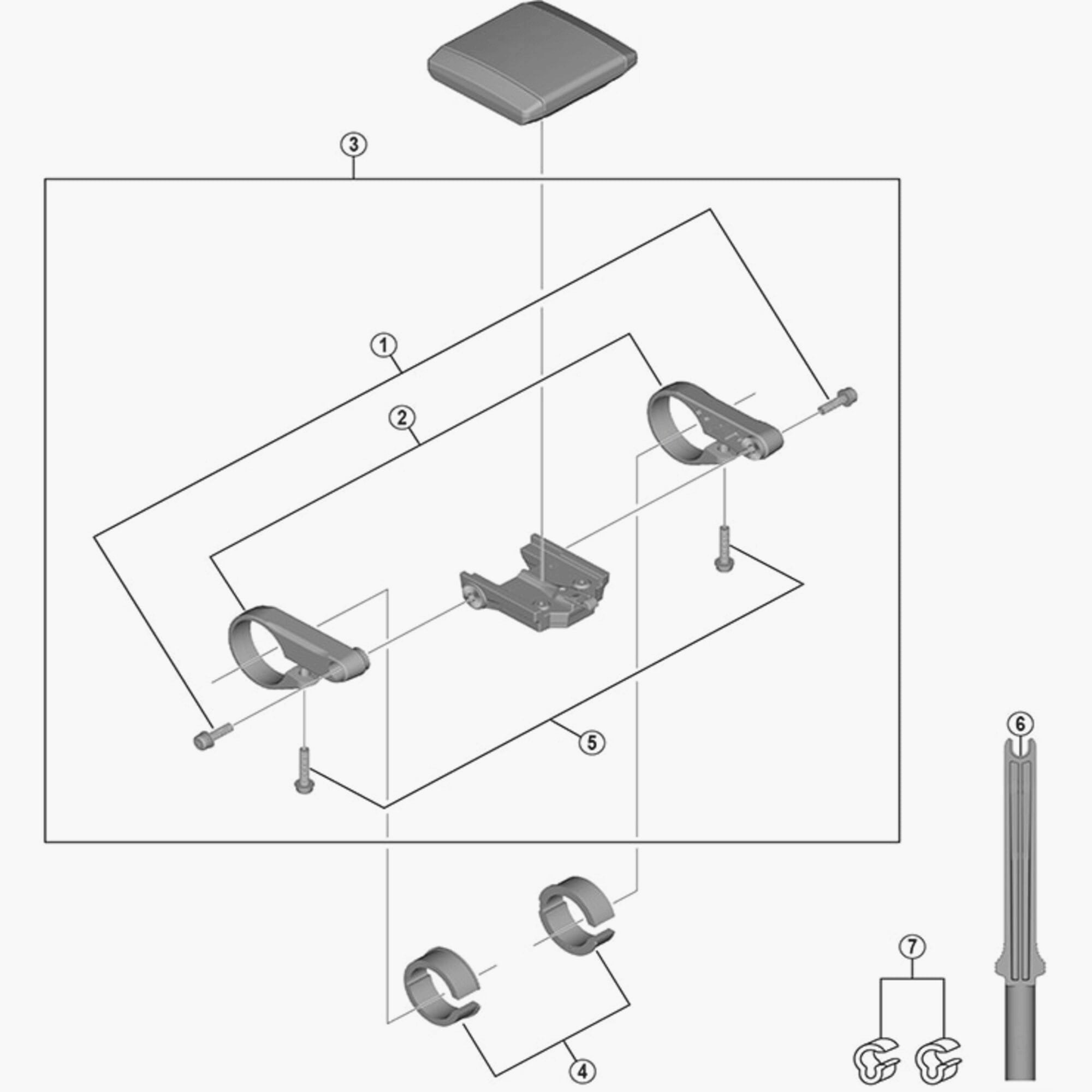 Shimano SC-E6010 brake stay right and left replacement components for bike brake system, shown in the image.