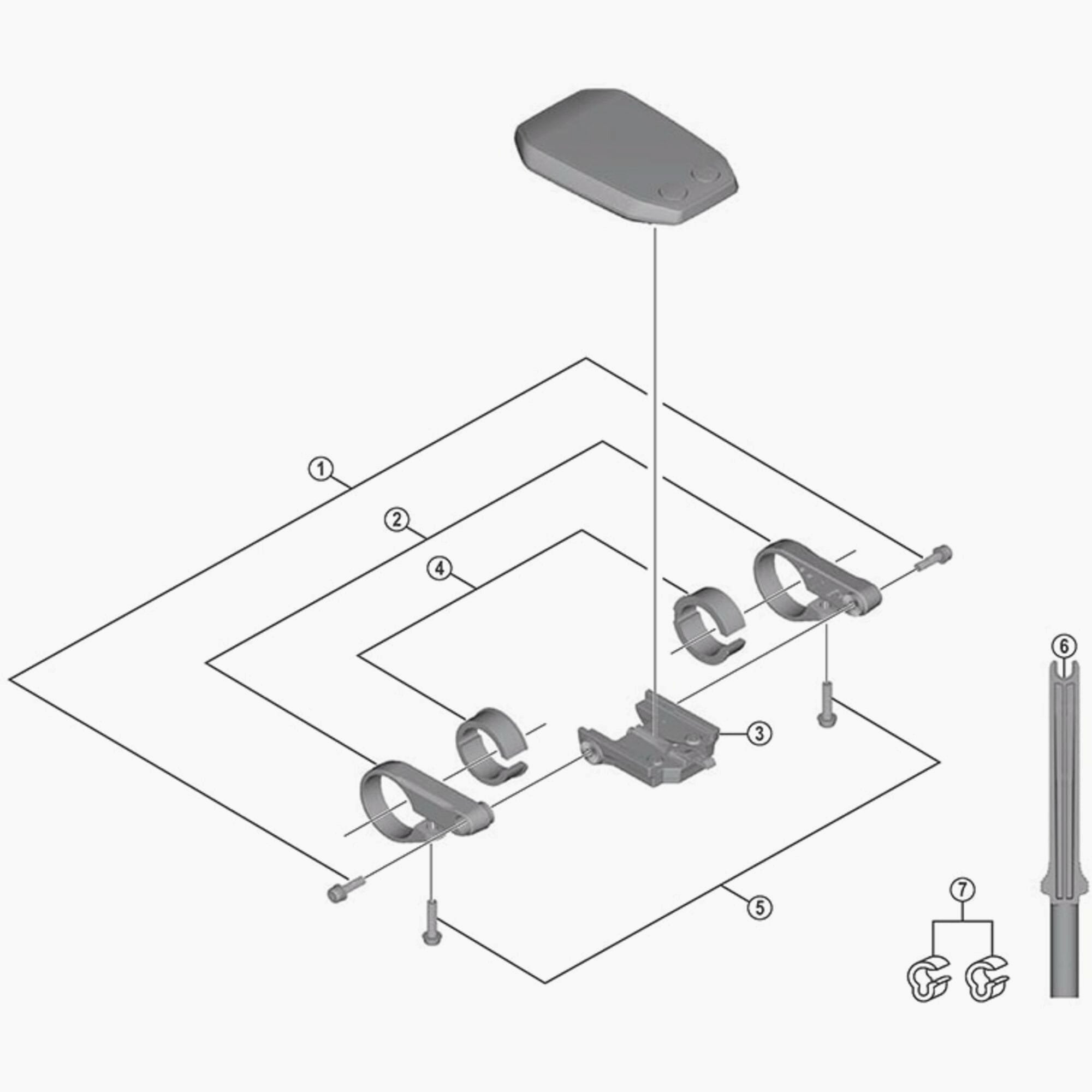Shimano Spares SC-E6010 bracket terminal for bicycle brake system replacement, showing close-up of the component.
