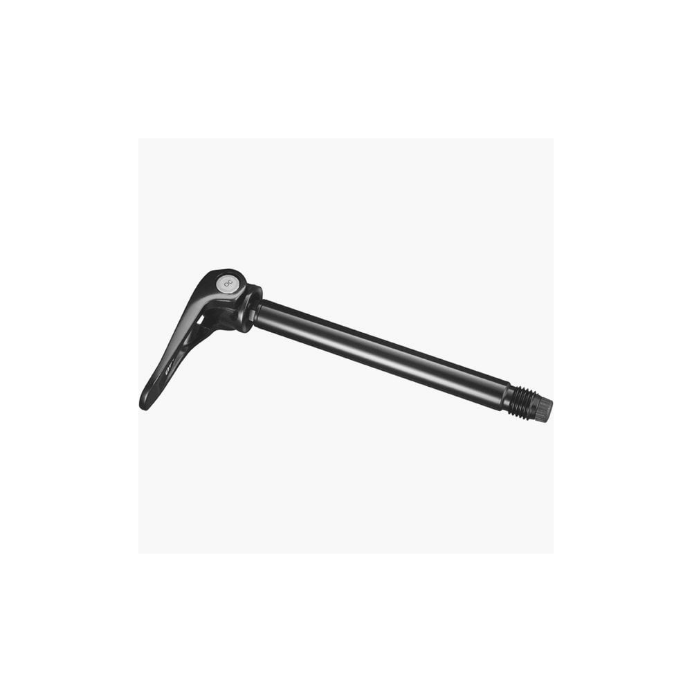 Shimano SM-AX720 E-Thru front axle for 100x12mm hubs, quick release bike component, silver finish, close-up view