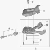 Shimano SL-U5000 right hand gear shift lever unit for bike components, genuine replacement part from Shimano Spares.