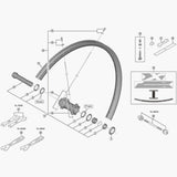 Shimano HB-M8010 hub axle unit replacement for genuine Shimano bike hub components, shown in a close-up image.
