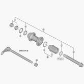 Shimano FH-M8010 hub axle replacement for durable mountain bike wheel performance, component part from Shimano Spares.