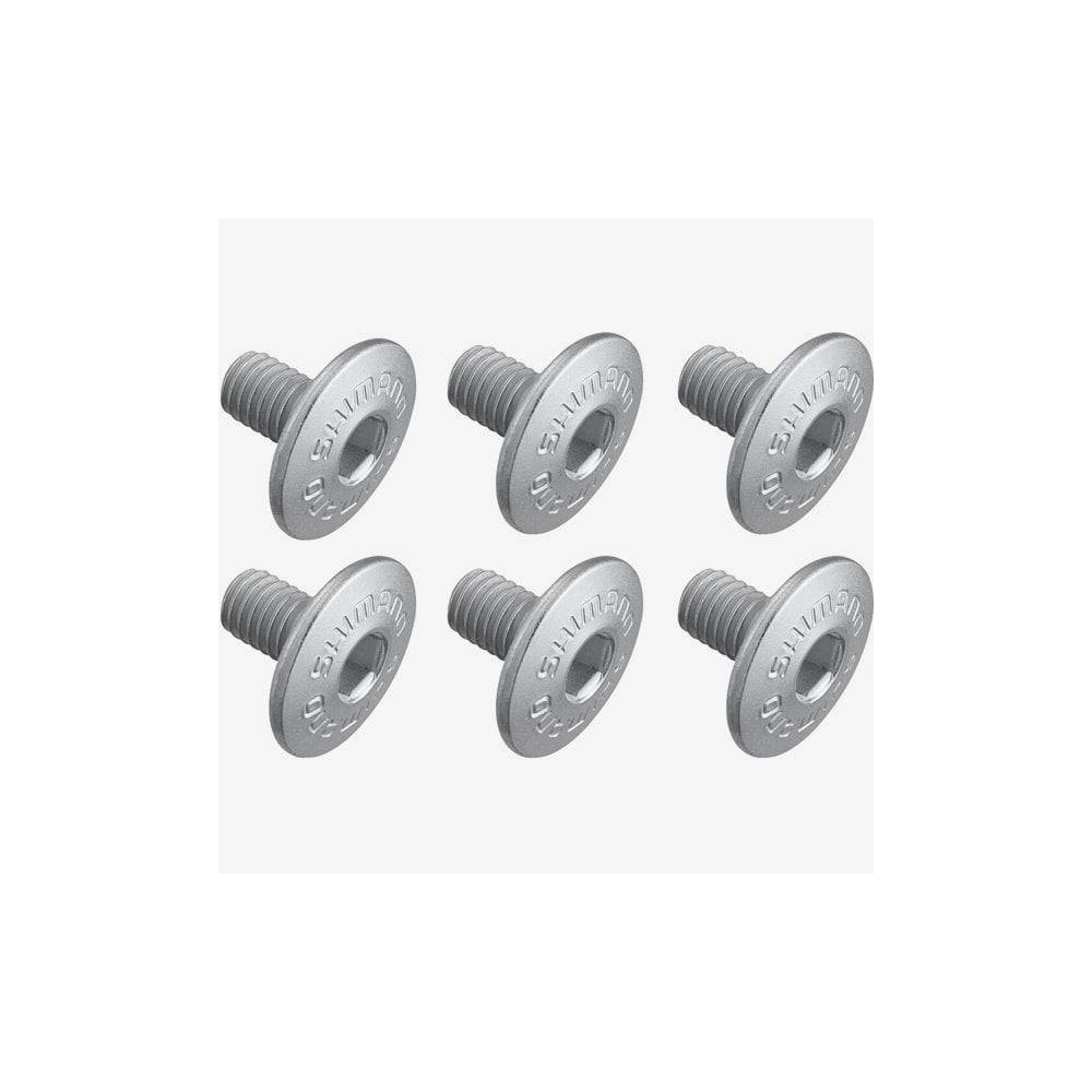 Shimano Spares M5 x 8mm cleat fixing bolts for cycling shoes, pack of 6, genuine replacement spares.