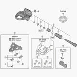 Shimano Spares M5 x 8mm cleat fixing bolts, pack of 6, genuine replacement screws for cycling shoes.