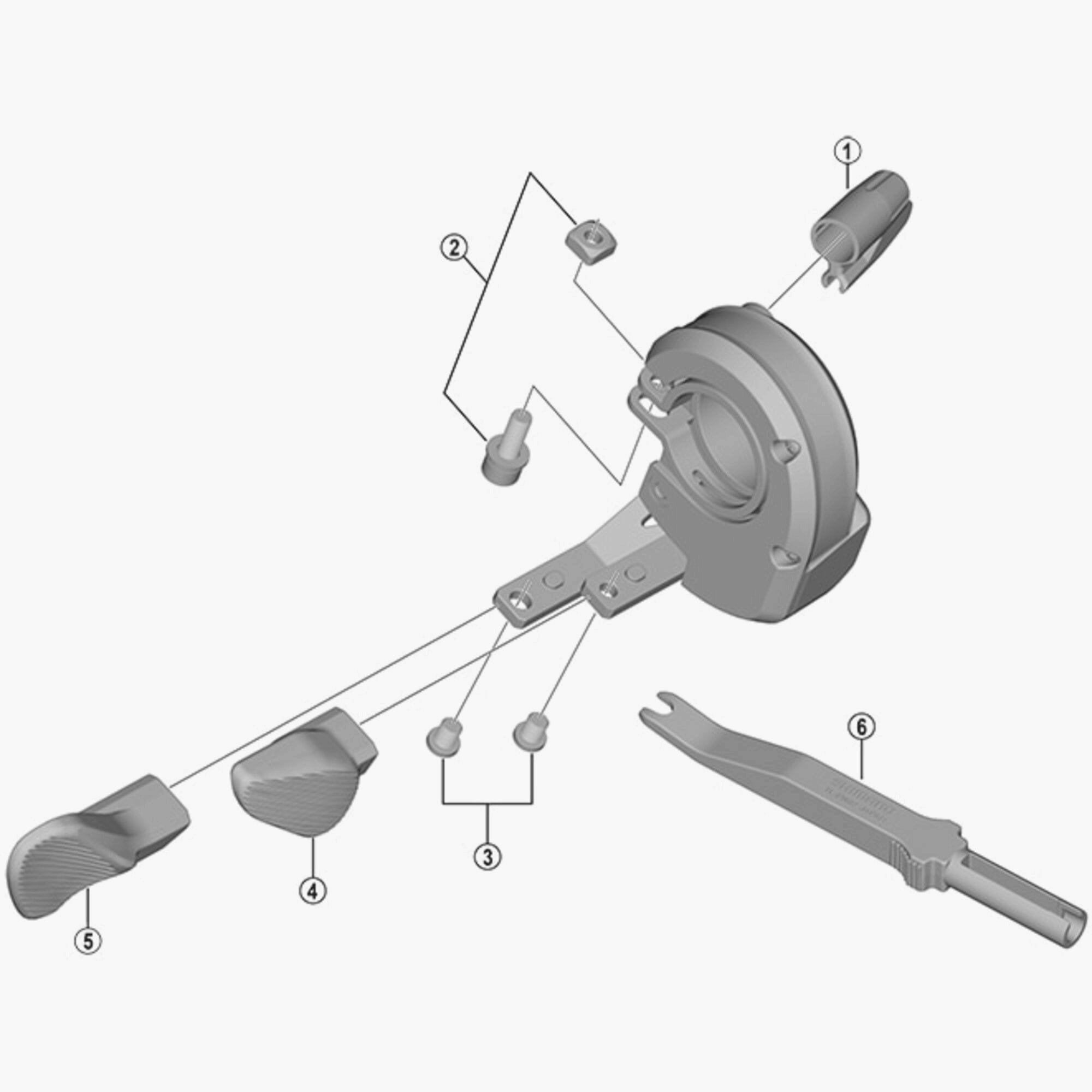 Shimano SW-M8050 left brake lever replacement for smooth shifting, shown as a spare component for Shimano mountain bike components.