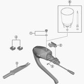 Shimano ST-R9180 shoe bolt M2 replacement part for shifters and transmission components, shown in close-up image.