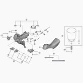 Shimano ST-R9120 right hand name plate replacement component with fixing screw for cycling shifters.