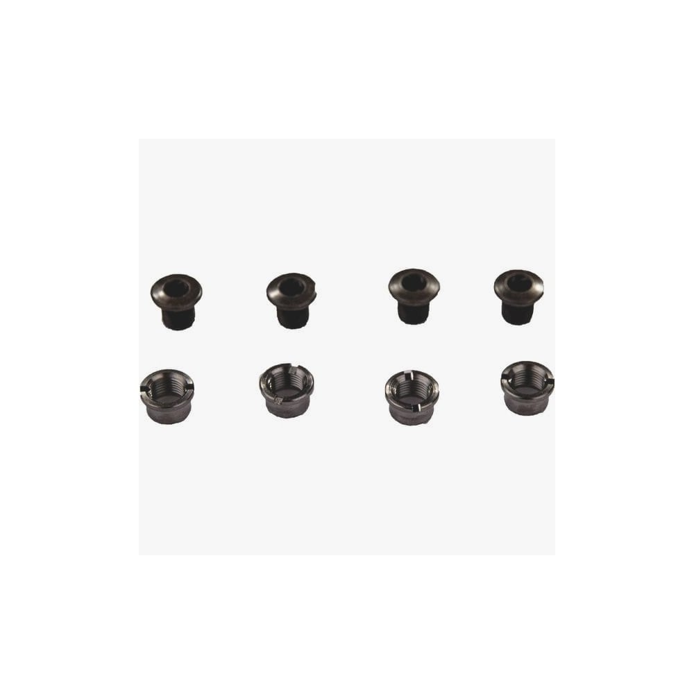 Shimano SM-CRE80 gear fixing bolt and nut set, M8 x 8.5mm, pack of 4, bicycle components for gear assembly.